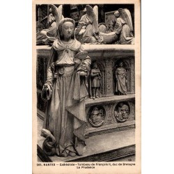 Carte postale ancienne du tombeau de François II duc de Bretagne et de l’allégorie de La Prudence à la Cathédrale de Nantes