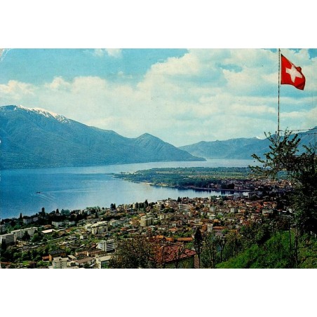 Locarno Minusio vue panoramique Lac Majeur Tessin Suisse CPSM