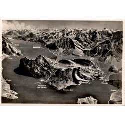 Lac des Quatre-Cantons panorama aérien Lucerne Suisse CPSM 1953