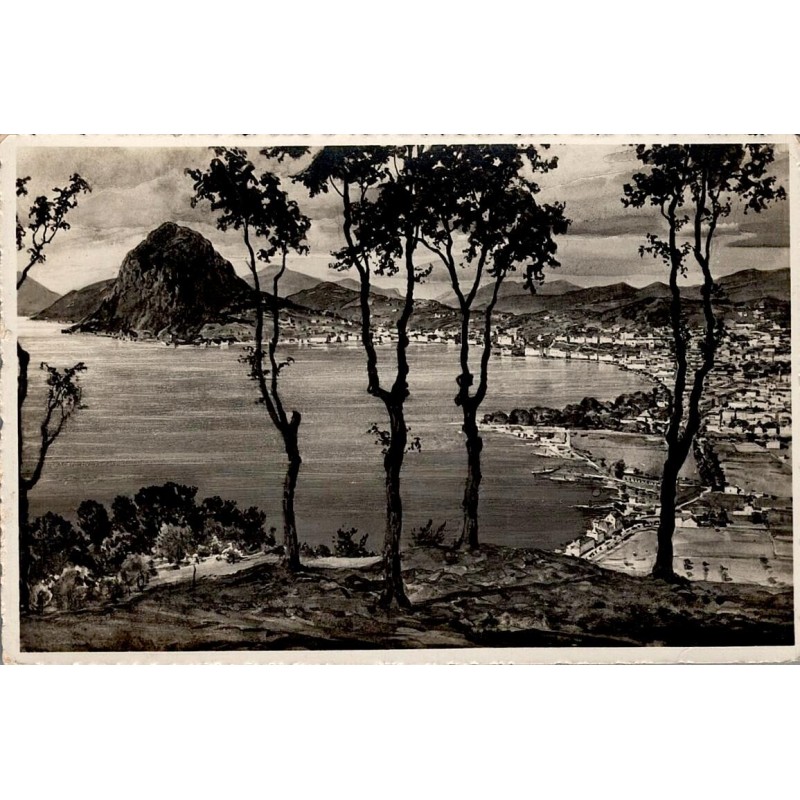 Lugano Monte San Salvatore lac Tessin Suisse CPSM 1956
