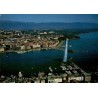 Genève Jet d’Eau quai du Mont-Blanc lac Léman vue aérienne CPSM