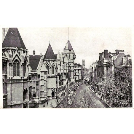 CPSM Londres Royal Courts of Justice et Fleet Street vue animée vers 1930