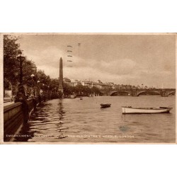 CPA Londres Embankment Somerset House Cleopatra’s Needle Tamise 1930