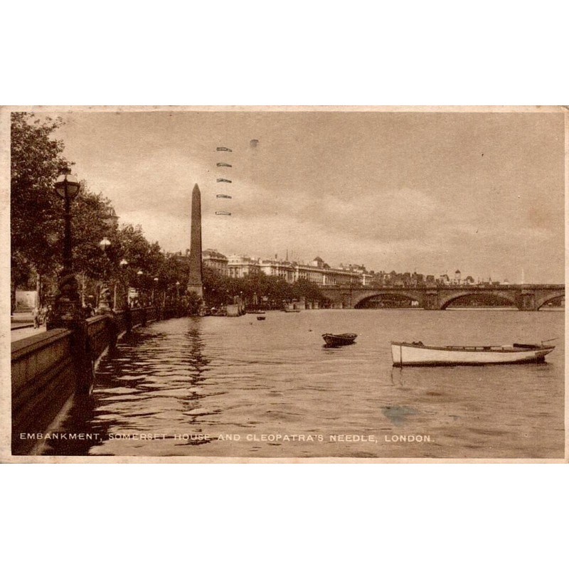 CPA Londres Embankment Somerset House Cleopatra’s Needle Tamise 1930