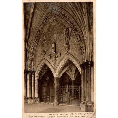 CPA Londres Westminster Abbey Chapter House entrée du vestibule 1930