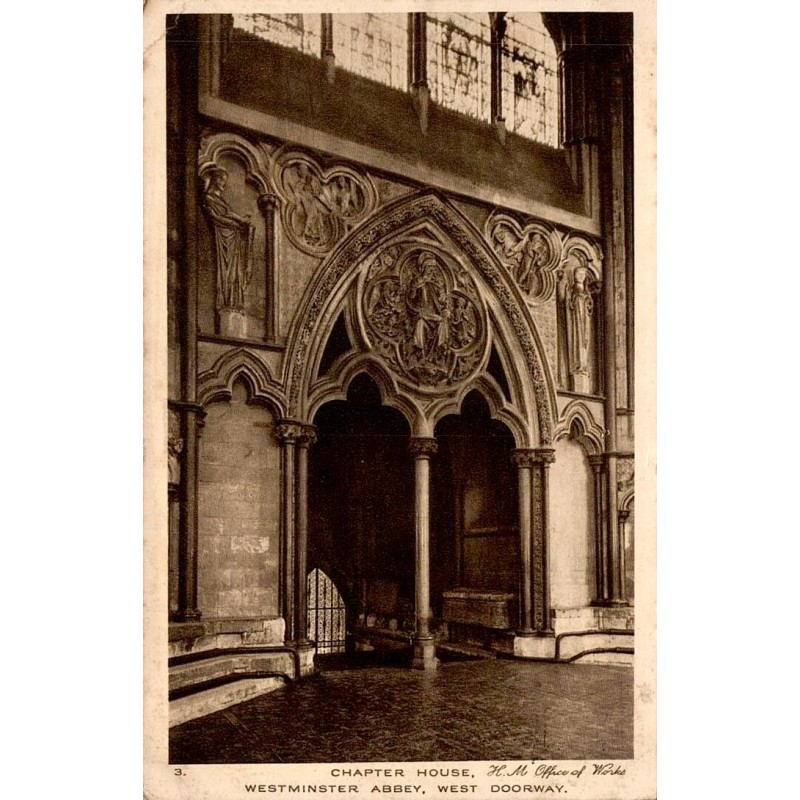 CPA Westminster Abbey Chapter House West Doorway Londres 1930