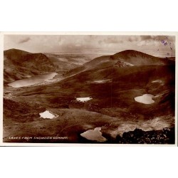 CPSM Snowdon panorama des lacs depuis le sommet dans les montagnes du Pays de Galles