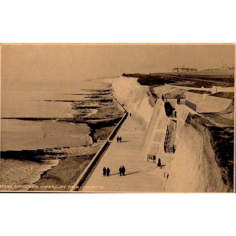 CPSM Ovingdean Undercliff Walk promenade au pied des falaises du Sussex