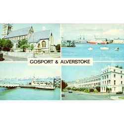 CPSM Gosport Alverstoke St Mary’s Church Portsmouth Harbour ferry et The Crescent