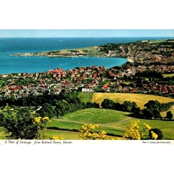 CPSM Swanage vue depuis Ballard Down baie Dorset Angleterre John Hinde