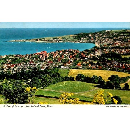 CPSM Swanage vue depuis Ballard Down baie Dorset Angleterre John Hinde
