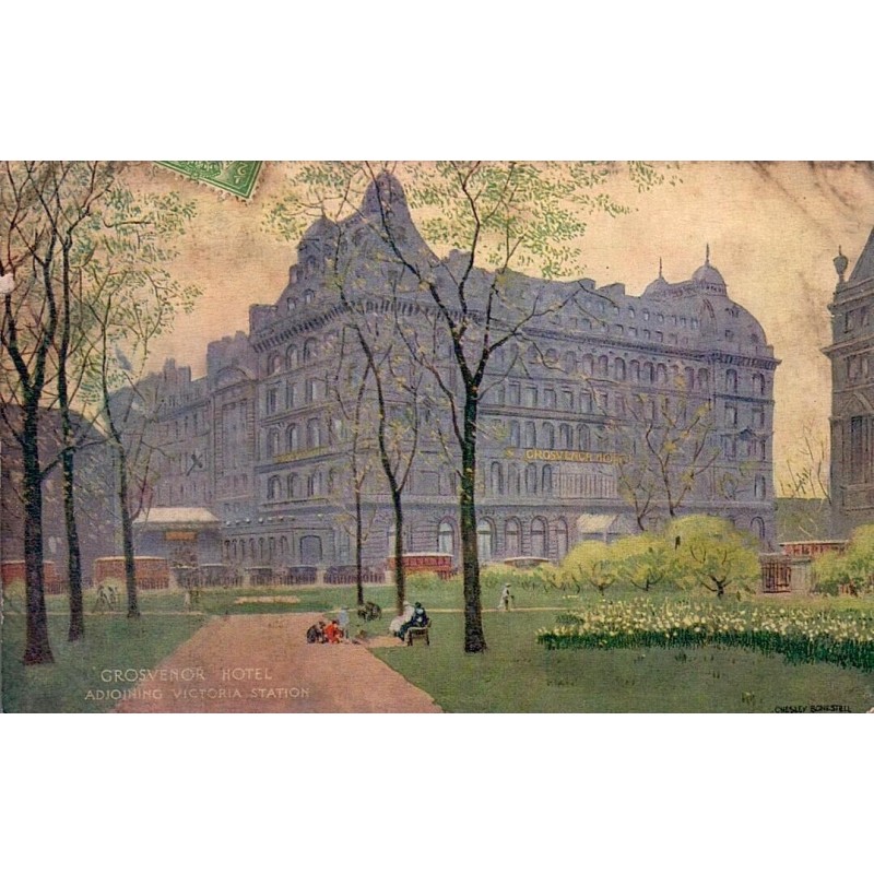 CPA Londres Grosvenor Hotel Victoria Station Raphael Tuck 1930