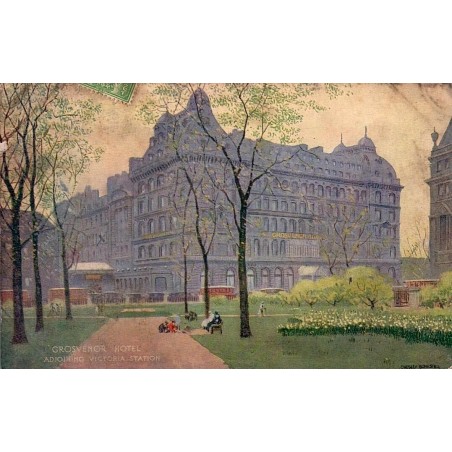 CPA Londres Grosvenor Hotel Victoria Station Raphael Tuck 1930