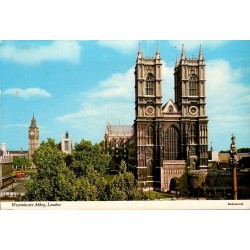 CPSM Londres abbaye de Westminster et Big Ben en Angleterre vers 1973