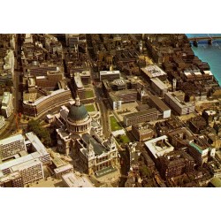 Carte postale Londres cathédrale Saint-Paul vue aérienne City