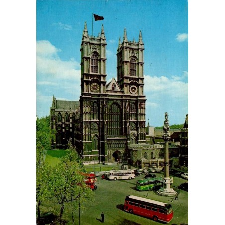CPSM Londres Westminster Abbey autobus londoniens Angleterre 1975