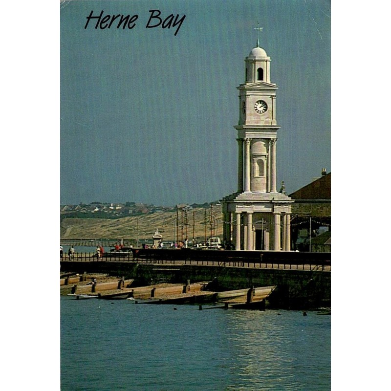 CPSM Herne Bay Clock Tower front de mer Kent Angleterre