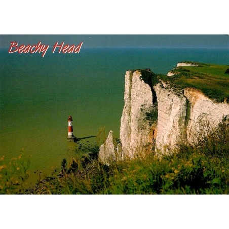 CPM Beachy Head falaises de craie et phare rouge et blanc dans l’East Sussex en Angleterre