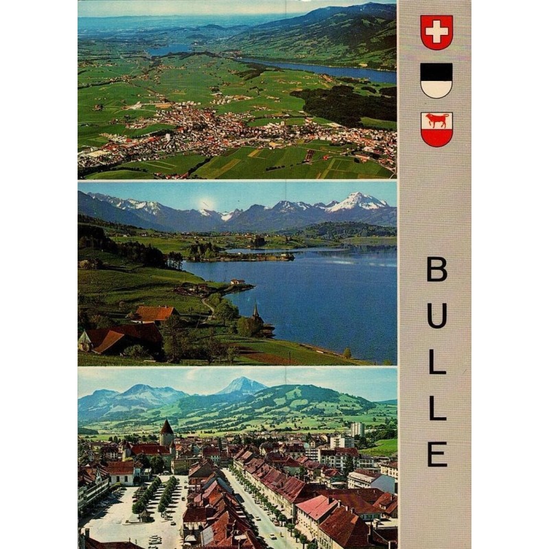Bulle & Lac de la Gruyère (Suisse) – Carte postale ancienne & vue panoramique
