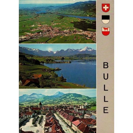 Bulle & Lac de la Gruyère (Suisse) – Carte postale ancienne & vue panoramique