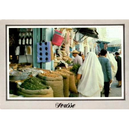 CPM Sousse rue commerçante souks femmes sefseri Tunisie