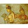 Fresques des Demoiselles de Sigiriya au Sri Lanka datant du Ve siècle, carte postale CPM