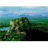 Vue aérienne du rocher forteresse de Sigiriya au Sri Lanka, carte postale CPM en couleurs