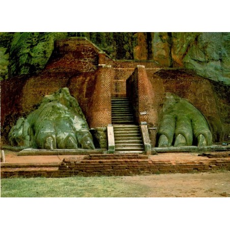 Escalier des pattes du Lion de la forteresse de Sigiriya au Sri Lanka, carte postale CPM