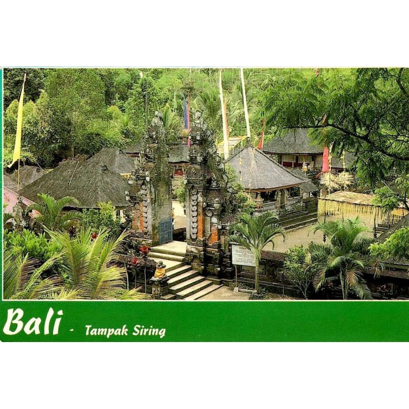 Temple traditionnel de Tampak Siring à Bali en Indonésie, carte postale CPM en couleurs