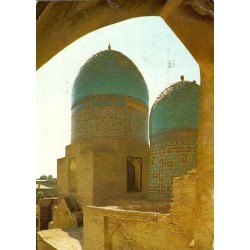 Mausolées et coupoles turquoise de Shah-i-Zinda à Samarcande en Ouzbékistan, carte postale CPM