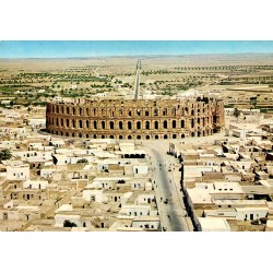 El Jem Colisée amphithéâtre romain et vue générale de la ville en Tunisie CPM