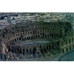 El Djem Colisée vue aérienne de l’amphithéâtre romain en Tunisie carte postale CPM