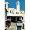 Sidi Bou Saïd Café des Nattes et minaret en Tunisie carte postale CPM