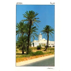 CPM Djerba mosquée près de Midoun avec palmiers Tunisie