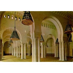 CPM Mahdia Tunisie intérieur de la Grande Mosquée colonnes et arcades