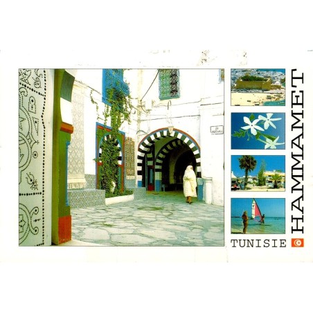 CPM Hammamet Tunisie médina vues touristiques jasmin et plage
