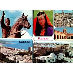 CPM Sousse Tunisie multivues médina remparts costume traditionnel Bourguiba