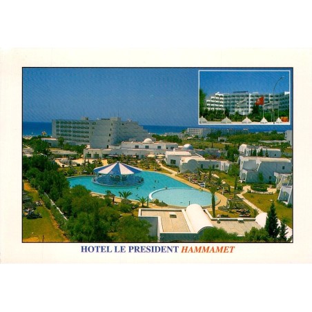 Hammamet Hôtel Le Président piscines complexe touristique Tunisie carte postale moderne