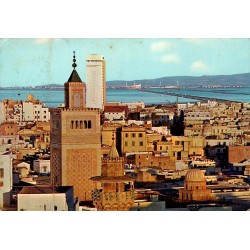 Tunis mosquée Zitouna Hôtel Africa médina vue panoramique Tunisie carte postale semi-moderne