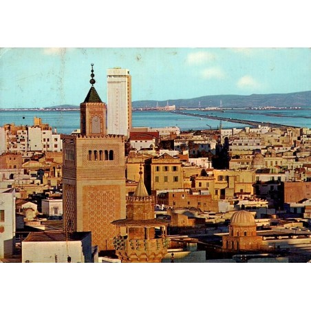 Tunis mosquée Zitouna Hôtel Africa médina vue panoramique Tunisie carte postale semi-moderne