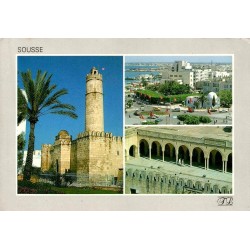 CPM Sousse avec ribat, centre-ville et cour de la Grande Mosquée en Tunisie