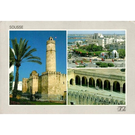 CPM Sousse avec ribat, centre-ville et cour de la Grande Mosquée en Tunisie