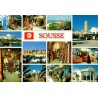 CPM Sousse en Tunisie, multivue des souks, du port, de la médina, du ribat et de la kasbah