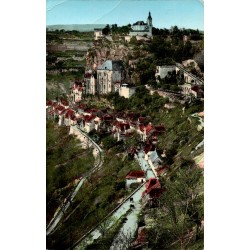 Carte postale ancienne du village de Rocamadour dans le Lot, vue générale historique