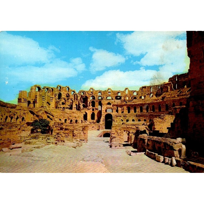 CPM El Jem vue intérieure de l’amphithéâtre romain avec arène et galeries antiques