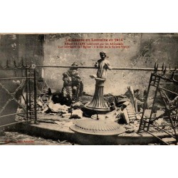 CPA Raon-l’Étape intérieur de l’église bombardée et autel de la Sainte Vierge en 1914