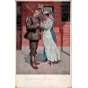 CPA allemande de B. Wennerberg montrant un soldat prenant congé de deux femmes avant son départ en 1916