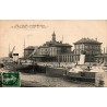 CPA Calais gare maritime avec les paquebots Invicta et Dover, timbre Semeuse 5 centimes