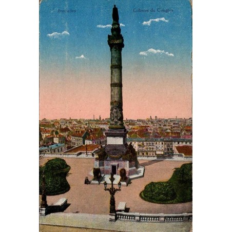 CPA Bruxelles Colonne du Congrès et panorama de la capitale belge
