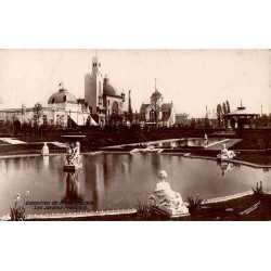 CPA Bruxelles 1910 Jardins Français et pavillons de l’Exposition universelle